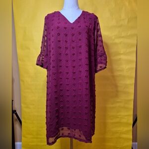 Maroon Textured Dress